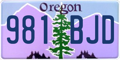 OR license plate 981BJD