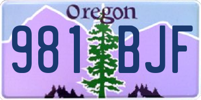 OR license plate 981BJF