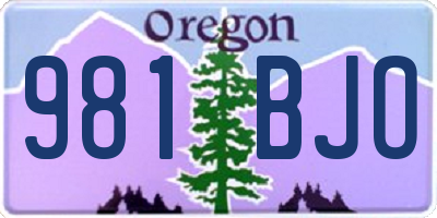OR license plate 981BJO