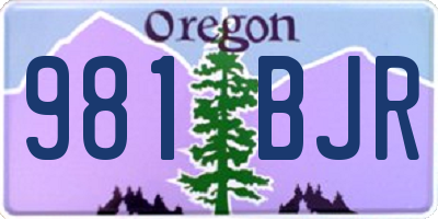 OR license plate 981BJR