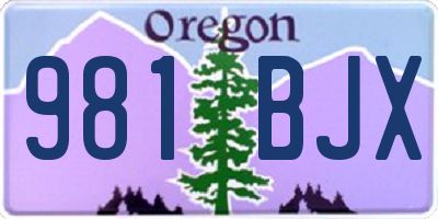 OR license plate 981BJX