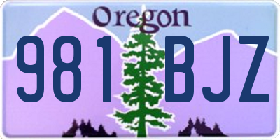 OR license plate 981BJZ