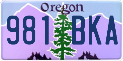 OR license plate 981BKA