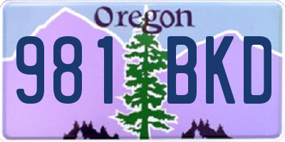 OR license plate 981BKD