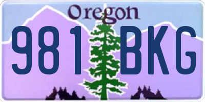 OR license plate 981BKG