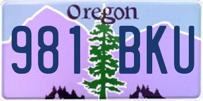 OR license plate 981BKU