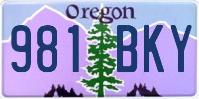 OR license plate 981BKY