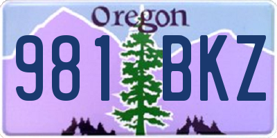 OR license plate 981BKZ
