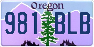 OR license plate 981BLB