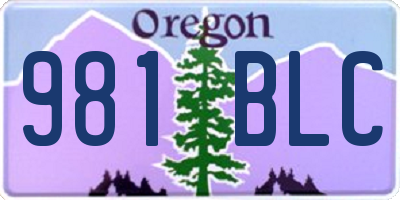 OR license plate 981BLC