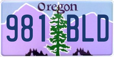 OR license plate 981BLD