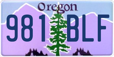 OR license plate 981BLF