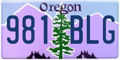 OR license plate 981BLG