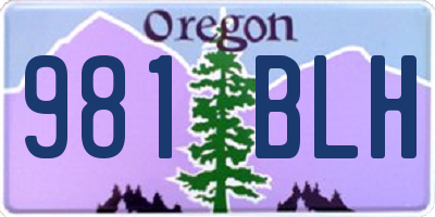 OR license plate 981BLH
