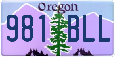 OR license plate 981BLL
