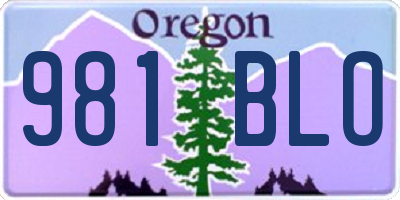OR license plate 981BLO
