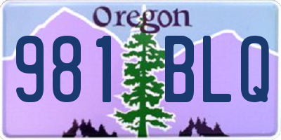 OR license plate 981BLQ