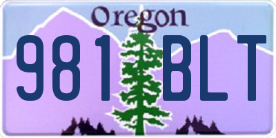 OR license plate 981BLT