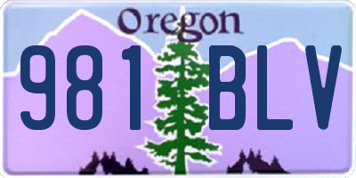 OR license plate 981BLV