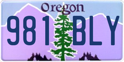 OR license plate 981BLY