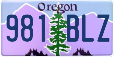 OR license plate 981BLZ