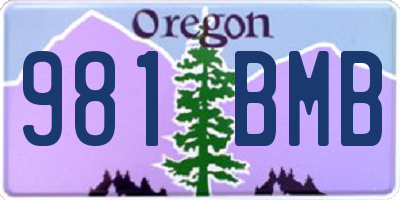 OR license plate 981BMB