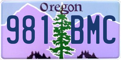 OR license plate 981BMC