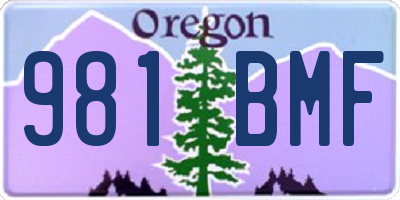 OR license plate 981BMF