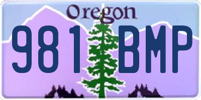 OR license plate 981BMP