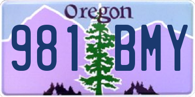 OR license plate 981BMY