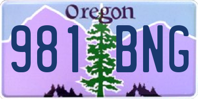 OR license plate 981BNG