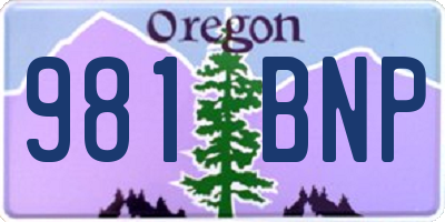 OR license plate 981BNP