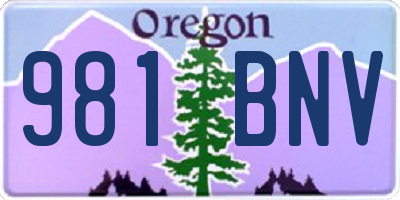 OR license plate 981BNV
