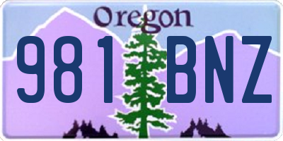 OR license plate 981BNZ