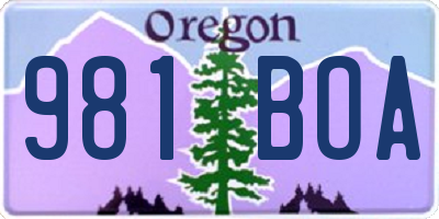 OR license plate 981BOA