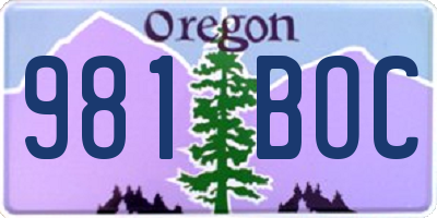 OR license plate 981BOC