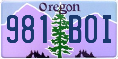 OR license plate 981BOI