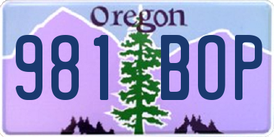 OR license plate 981BOP