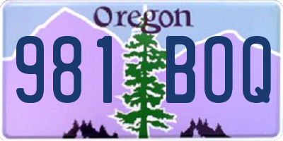 OR license plate 981BOQ