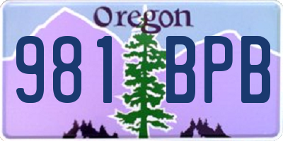 OR license plate 981BPB