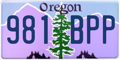 OR license plate 981BPP
