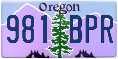OR license plate 981BPR