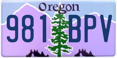 OR license plate 981BPV