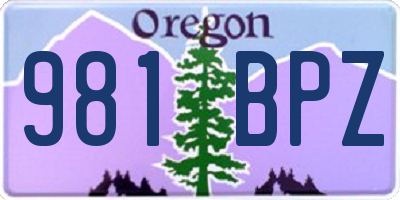 OR license plate 981BPZ