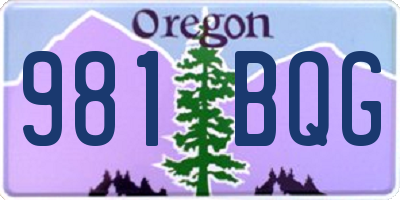 OR license plate 981BQG