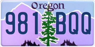 OR license plate 981BQQ