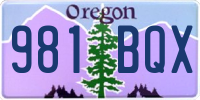 OR license plate 981BQX