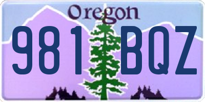 OR license plate 981BQZ