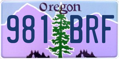 OR license plate 981BRF