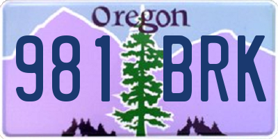 OR license plate 981BRK